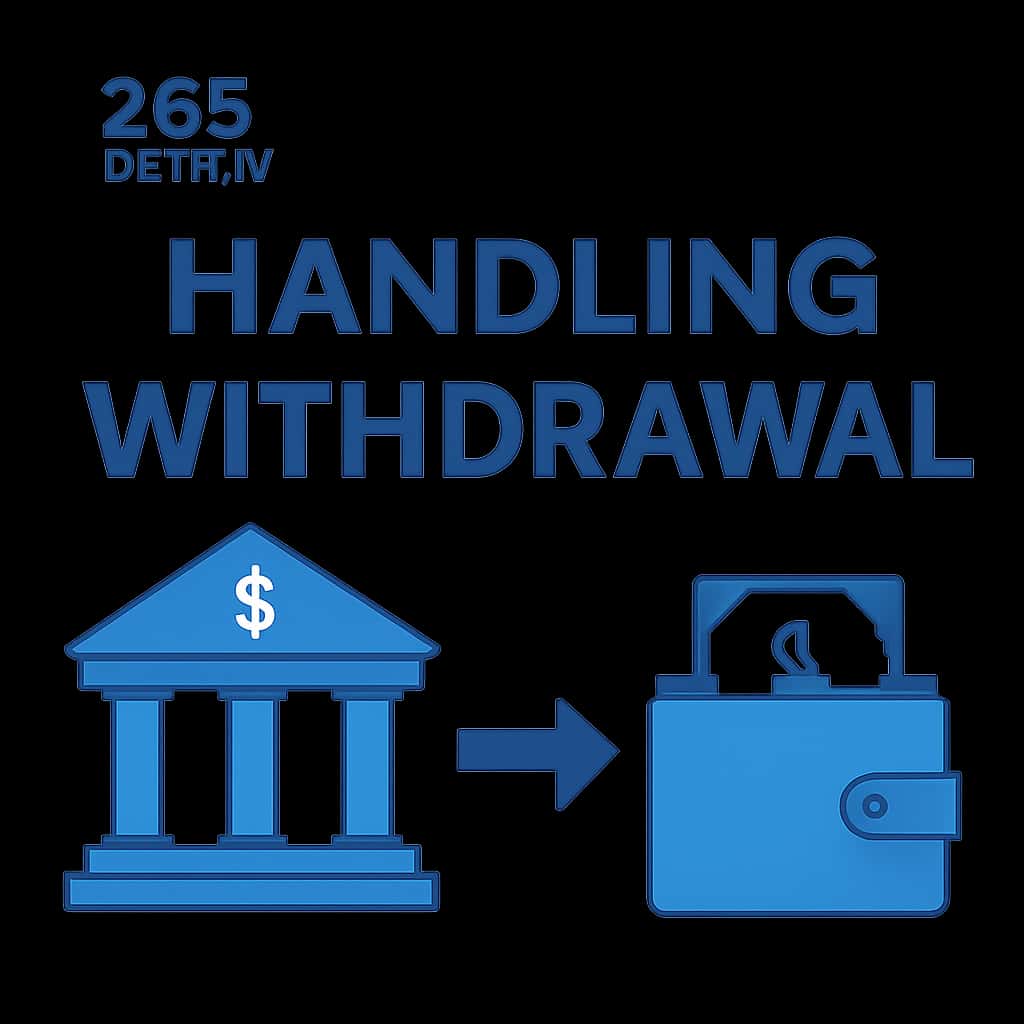 An illustration explaining the steps in handling 365 Lottery withdrawal.