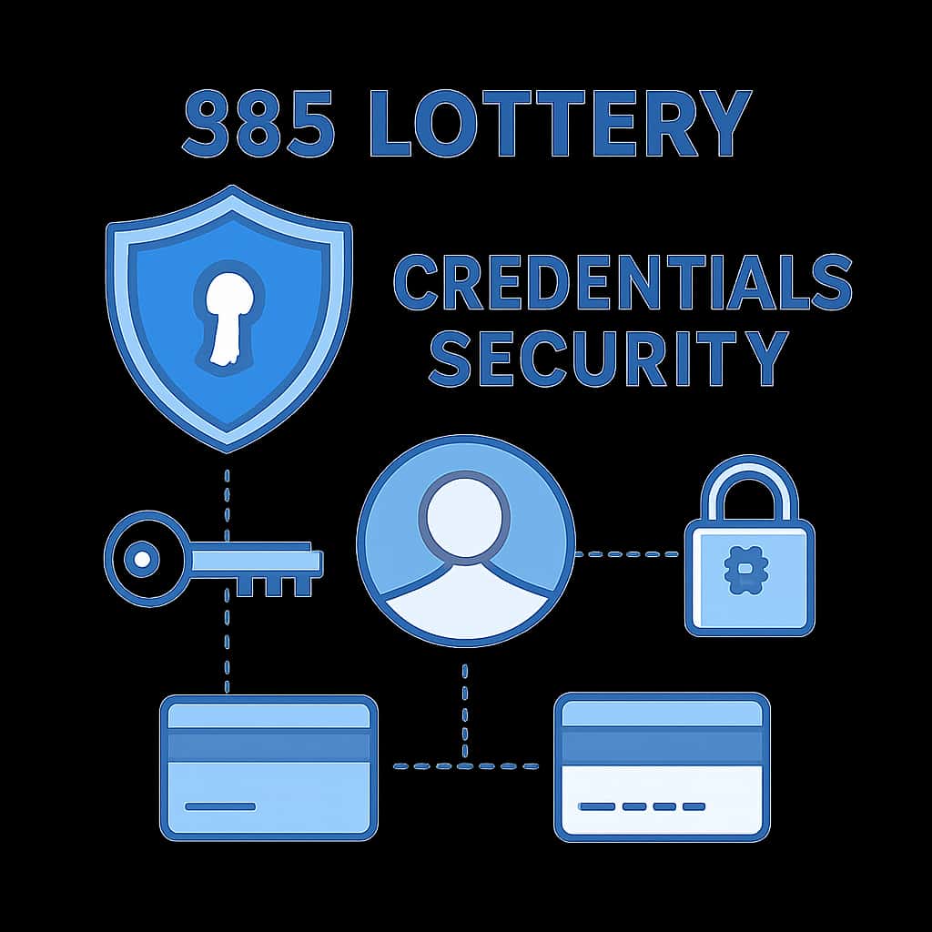 An educational diagram illustrating key aspects of 365 Lottery Credentials Security.