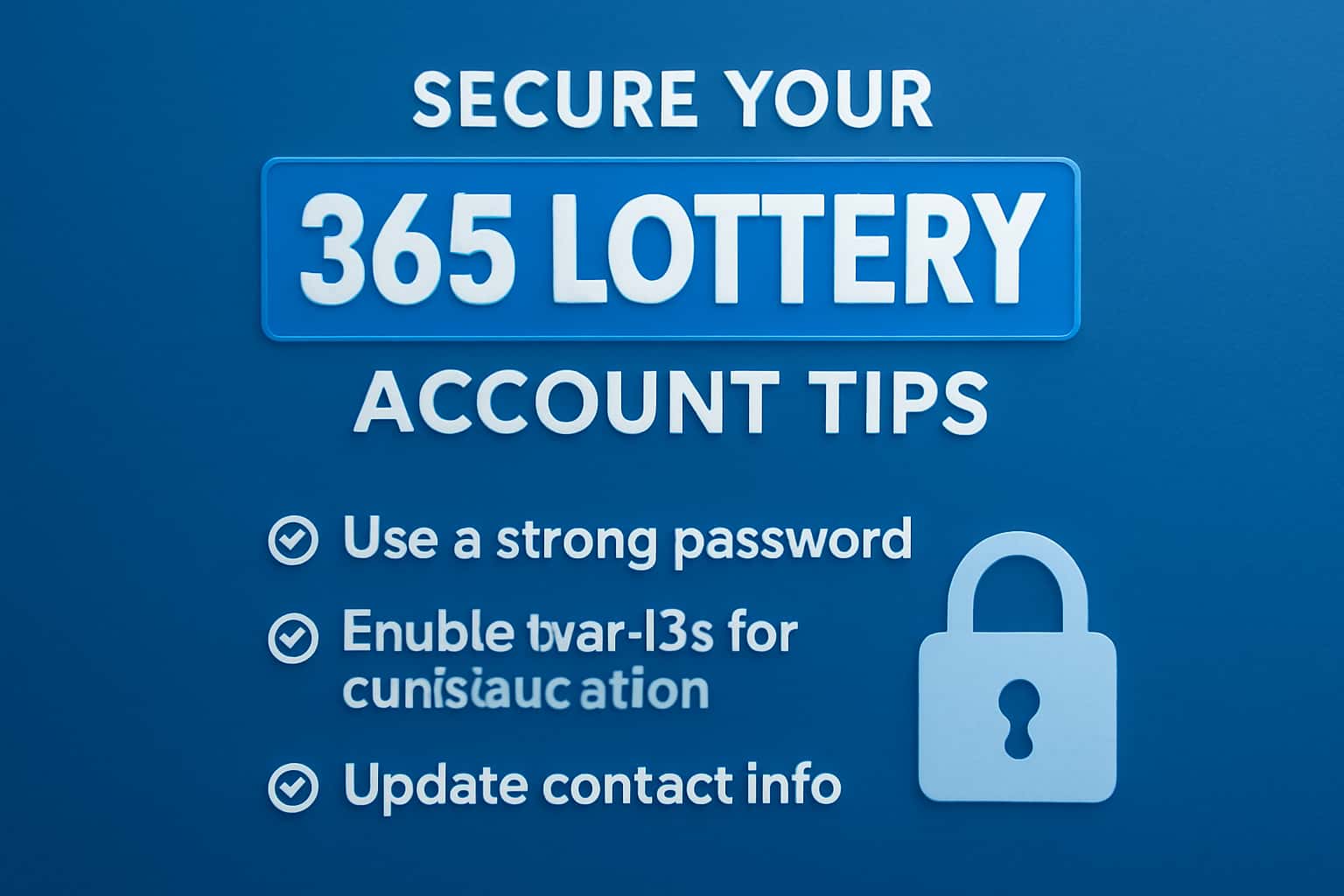 Informational graphic about securing your 365 Lottery account.