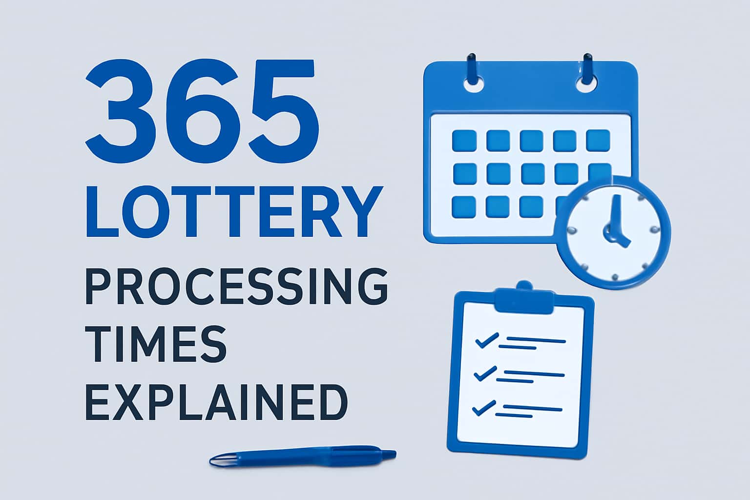 Illustration representing the concept of processing times for the 365 Lottery.