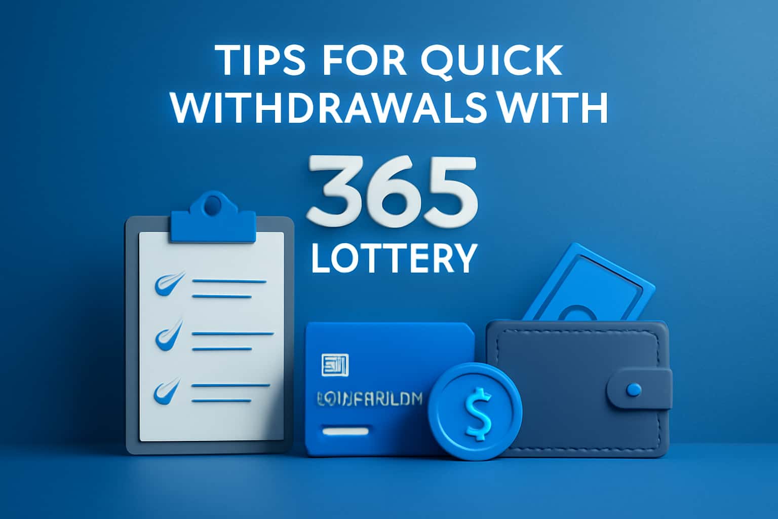 An informational scene illustrating tips for quick withdrawals with 365 Lottery.