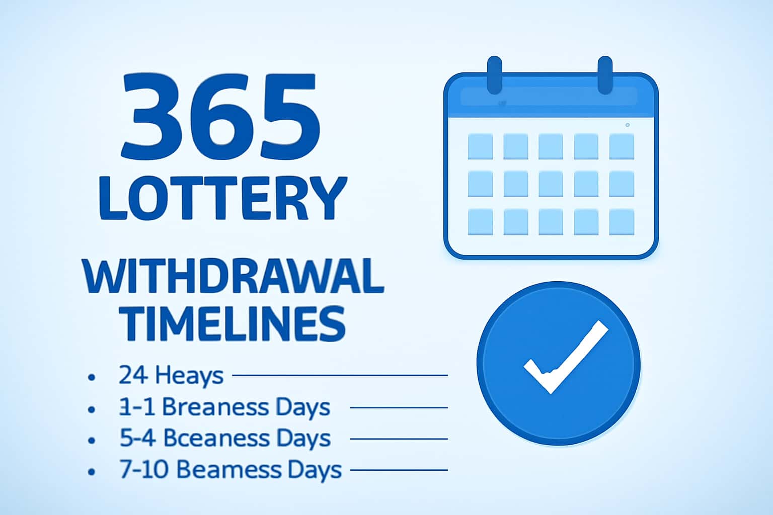 A futuristic representation of 365 Lottery Withdrawal Timelines with clean text.
