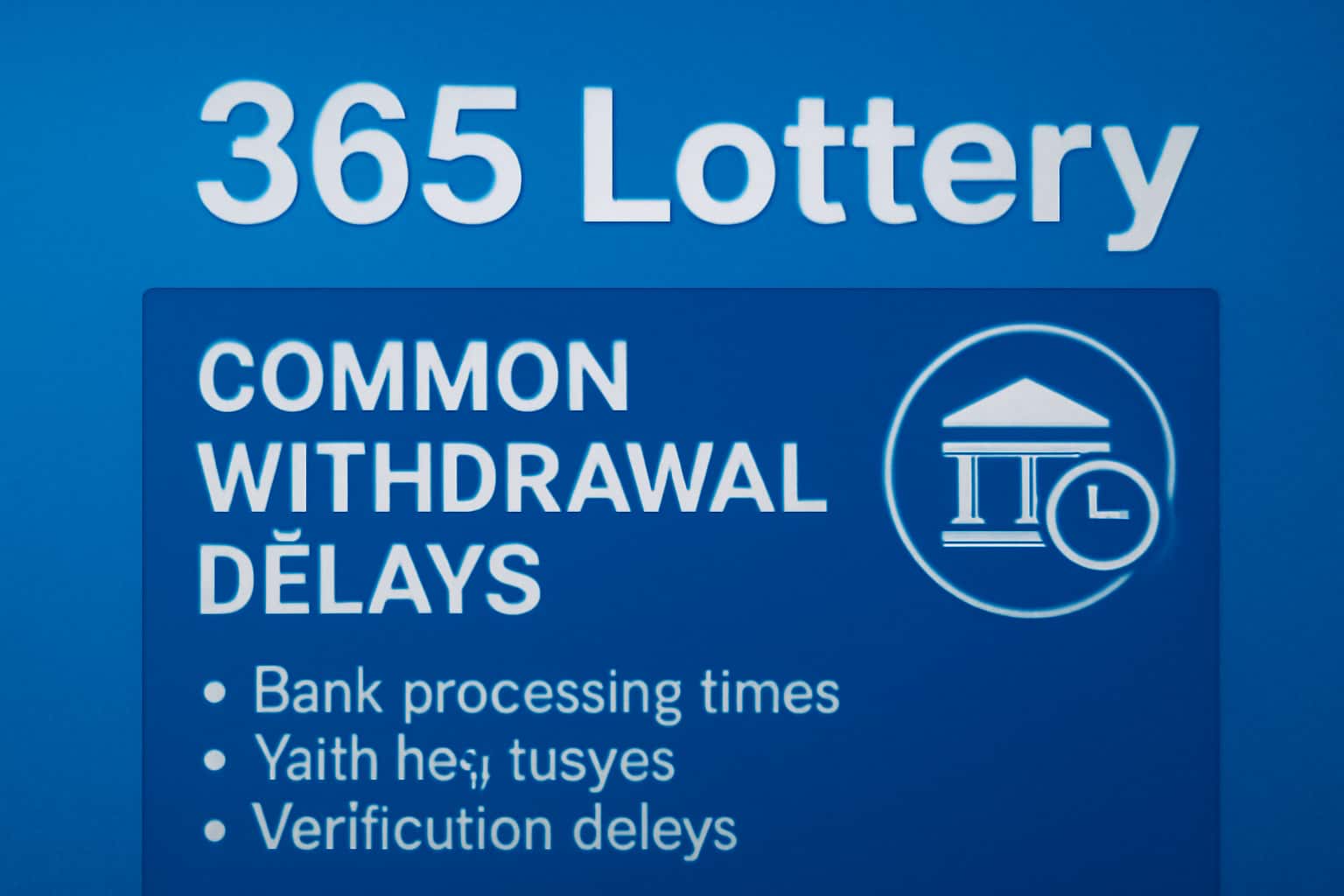 Informational image about withdrawal delays in 365 Lottery.