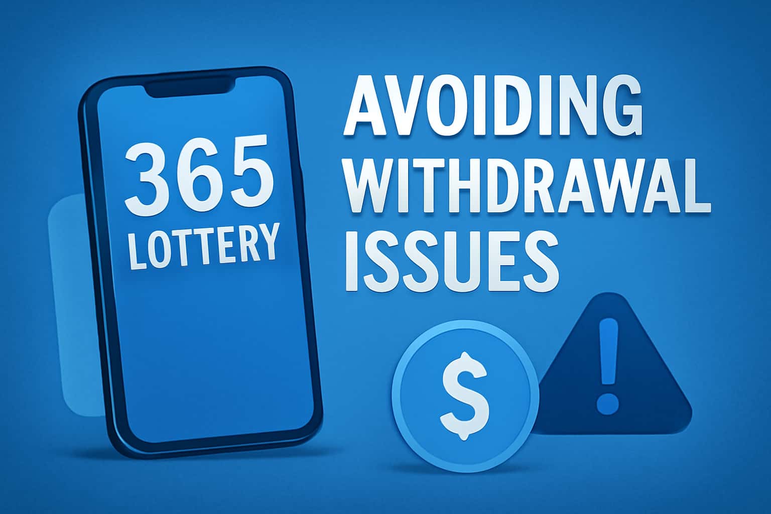 An informative scene illustrating the theme of avoiding withdrawal issues with the 365 Lottery.